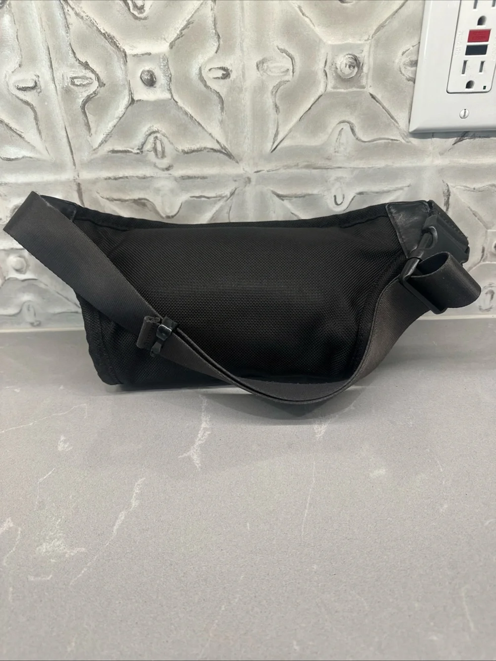 Tumi Black Nylon Belt Bag with Front Pocket